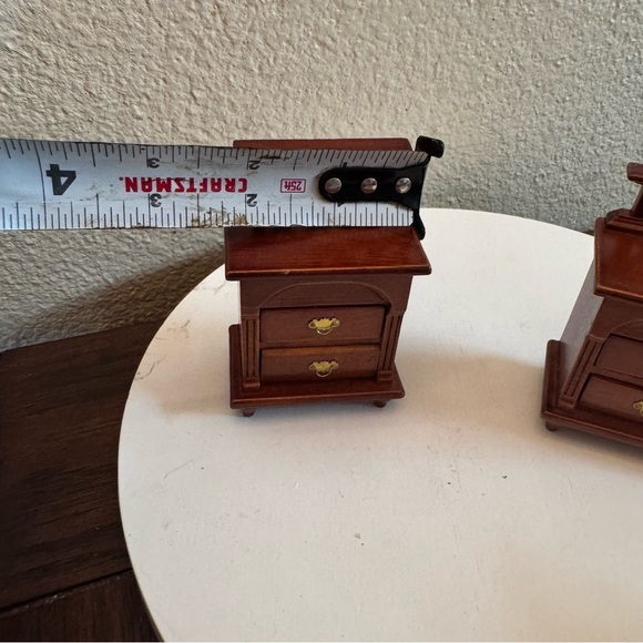 Vintage dollhouse Miniature furniture lattice design side tables night stands - Picture 3 of 5